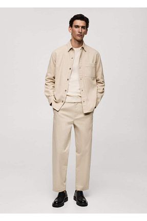 کت بژ مردانه اسلیم MANGO Man - کد 845755082