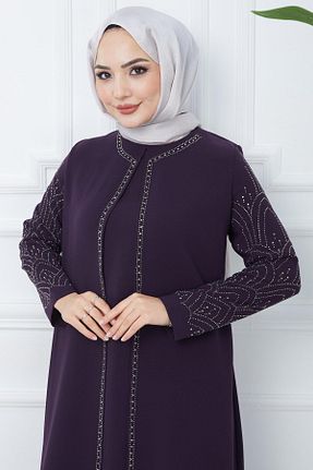لباس حجاب بنفش زنانه رگولار hafsamina - کد 804874812