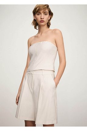 شلوارک و برمودا نباتی زنانه پلی استر MANGO - کد 847342027