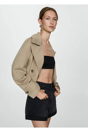 شلوارک و برمودا مشکی زنانه سایز بزرگ MANGO - کد 834499331