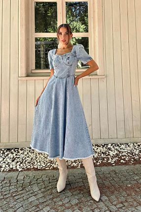 لباس آبی زنانه جین Elbee Fashion Woman - کد 765656415