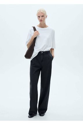 شلوار جین مشکی زنانه رگولار MANGO - کد 834494859