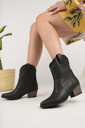بوت / نیم بوت مشکی زنانه چرم مصنوعی Muggo - کد 758367225