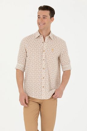 پیراهن قهوه ای مردانه یقه پیراهنی U.S. Polo Assn. - کد 865481923