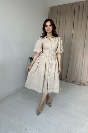 لباس بژ زنانه بافتنی HELİS BUTİK - کد 849422024