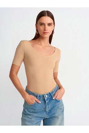 بادی بژ زنانه یقه مربعی Dilvin - کد 828131553