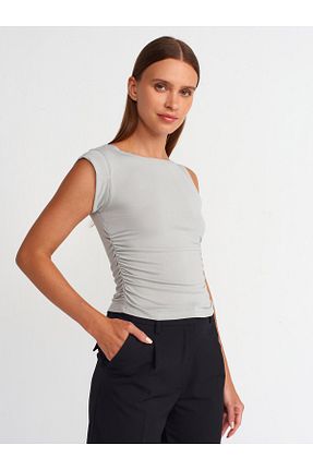 بلوز طوسی زنانه ساده Dilvin - کد 837463383