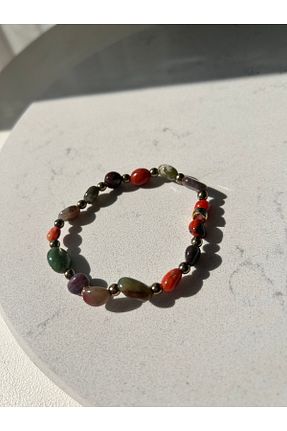 دستبند جواهر رنگی زنانه سنگ طبیعی Doğaltaş - کد 757213612