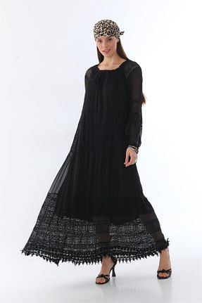 لباس مشکی زنانه بافتنی Bohem Stil - کد 742540478