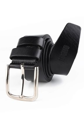 کمربند مشکی مردانه چرم خالص LUGMO - کد 38055882