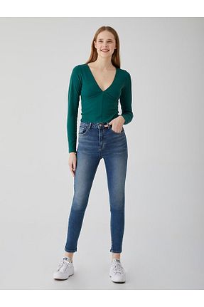 شلوار جین آبی زنانه پاچه لوله تفنگی Ltb - کد 659562050