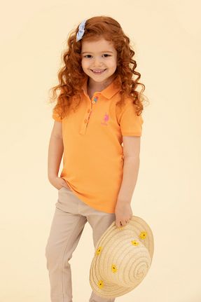 پولوشرت نارنجی بچه گانه پارچه U.S. Polo Assn. - کد 834568315