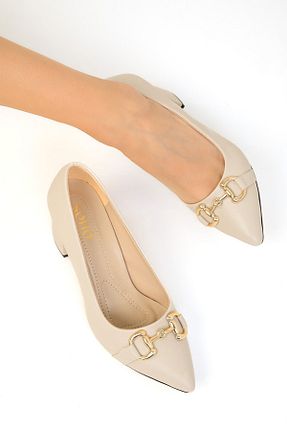 کفش پاشنه بلند کلاسیک بژ زنانه چرم مصنوعی SOHO - کد 766484878