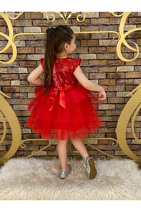 لباس مجلسی و فارغ التحصیلی قرمز بچه گانه پولک دوزی miço kids life - کد 160120378