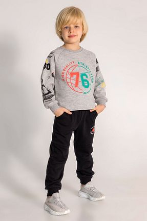 ست گرمکن طوسی بچه گانه پنبه پلی استر DMB BOYS & GIRLS - کد 858338239