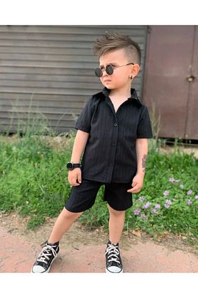 ست بالاتنه و پائین تنه مشکی بچه گانه بافتنی barin kids - کد 807030941