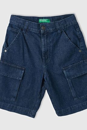 شلوارک و برمودا آبی مردانه بافتنی Benetton - کد 858548074