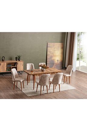 ست میز ناهارخوری قهوه ای Genel Markalar - کد 330037847