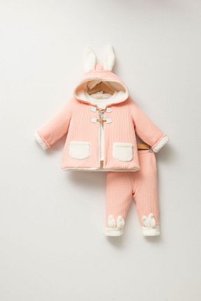 ست نوزادی صورتی بچه گانه پنبه ای Jikko Baby - کد 858575530