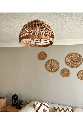 لوستر خاکی حصیر AFRALYAHOME - کد 351202890