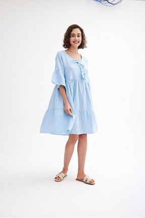 لباس آبی زنانه بافتنی Türkiş Otantik - کد 820744969