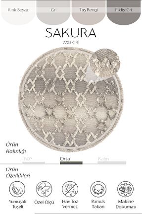 فرش طوسی قابل شستشو Cool Halı - کد 332343841