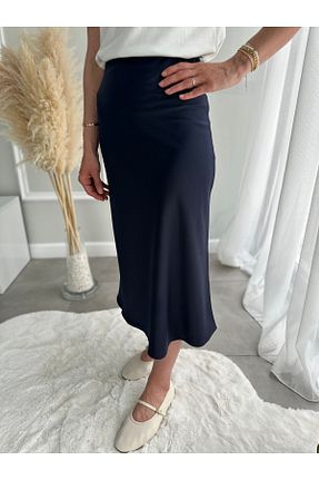 دامن سرمه ای زنانه پارچه Butik - کد 849360286