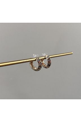 گوشواره جواهر طلائی زیرکن Serenity Atelier - کد 789255193