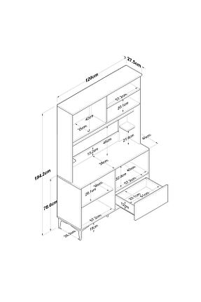 کابینت چند منظوره قهوه ای Suntalam Rani Mobilya - کد 841699952