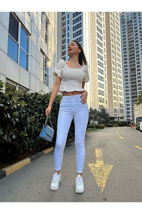 شلوار سفید زنانه پنبه پلی استر Jöns Butik - کد 809382852