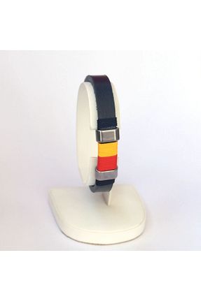 دستبند جواهر مشکی مردانه چرم خالص Lugus Dizayn - کد 834179423