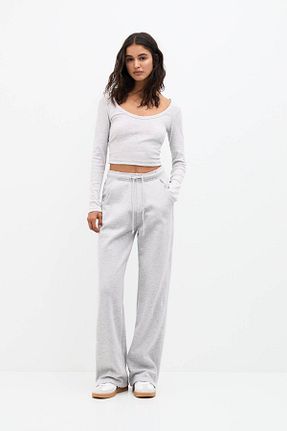 شلوار طوسی زنانه پنبه ای Pull & Bear - کد 858692643
