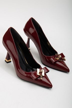 کفش استایلیتو زرشکی پاشنه نازک SUİNS SHOES - کد 858743871