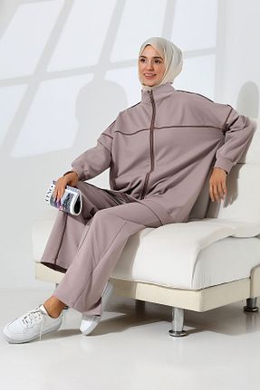 ست بالاتنه و پائین تنه حجاب صورتی زنانه Relaxed Mihran Butik - کد 841049750