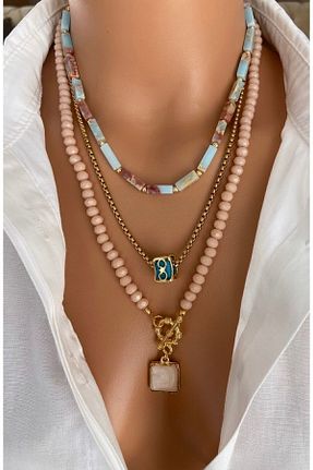 گردنبند جواهر آبی زنانه استیل ضد زنگ TARZ-I TAKI - کد 849046454