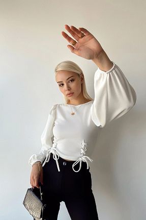 بلوز سفید زنانه ساده bacc - کد 761990966
