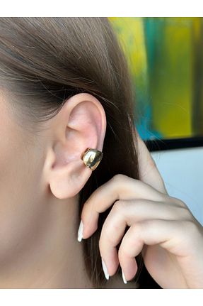 گوشواره غضروفی جواهر طلائی زنانه استیل ضد زنگ Ressia - کد 858788407
