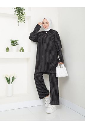 ست بالاتنه و پائین تنه حجاب مشکی زنانه رگولار VOLT CLOTHİNG - کد 858640468