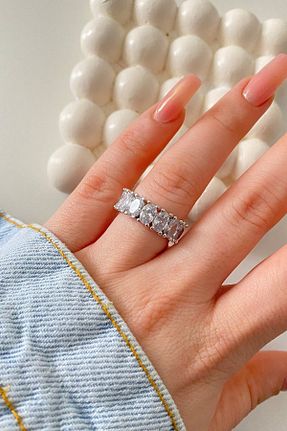 انگشتر استیل (فولاد) زنانه روکش نقره Ressia - کد 475792447