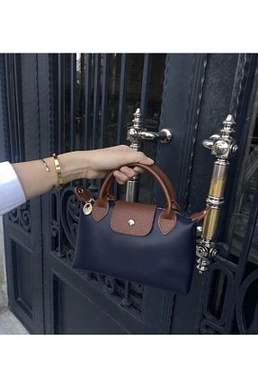 کیف دوشی سرمه ای زنانه چرم مصنوعی Mercan - کد 815242784