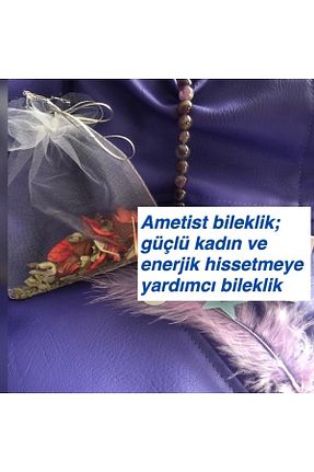 دستبند جواهر بنفش زنانه سنگ طبیعی bircan yıldırım niyet bulutları - کد 380063887