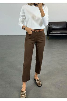 شلوار جین قهوه ای زنانه پاچه لوله تفنگی Niceboutique - کد 858778247