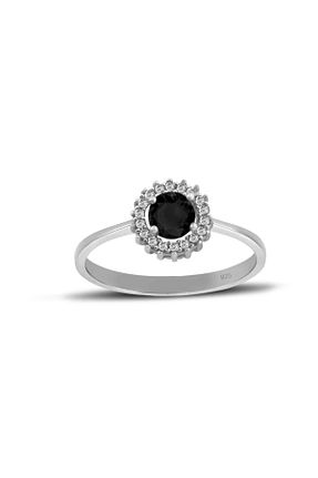 انگشتر نقره مشکی زنانه زیرکن Silveranka - کد 858556492