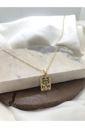 گردنبند جواهر طلائی زنانه روکش طلا Claritas Takı - کد 247429966