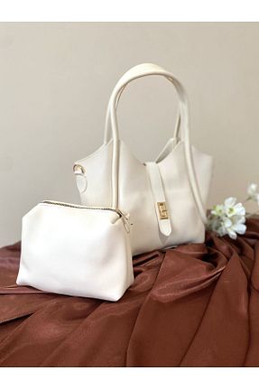 کیف دوشی بژ زنانه چرم مصنوعی Farzeens - کد 848486993