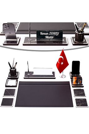 ست رومیزی اداری مشکی isimliksepeti - کد 858673835