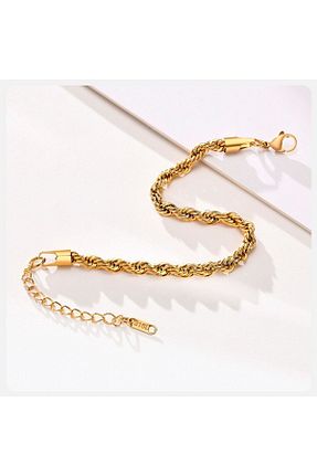 دستبند استیل (فولاد) طلائی زنانه استیل ضد زنگ BORENO - کد 675676289