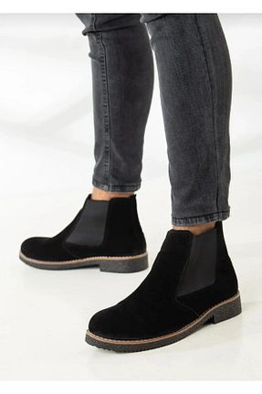 بوت / نیم بوت مشکی مردانه چرم مصنوعی MY GROSS SHOES - کد 855737669