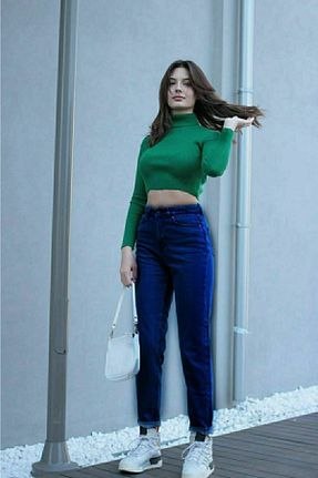 شلوار جین آبی زنانه پاچه پهن DRC trend - کد 858814225