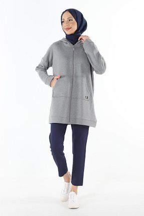 کلاه و ابایا طوسی زنانه پنبه ای Plistre - کد 377792612